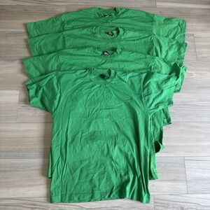 VTG Lot of 4 Fruit Of The Loom Best Single Stitch Blank Green Shirts L, XL,‎ XXL